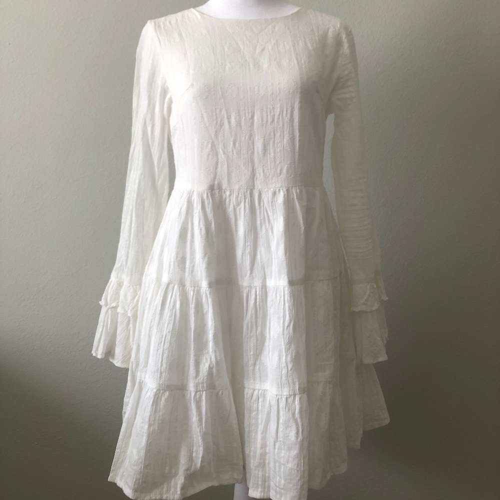 While Long Sleeve Dress
